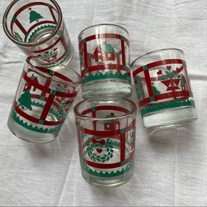 Glass retro holiday candle holders